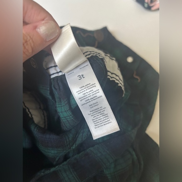 NWT OshKosh B’Gosh Girls Flannel Plaid Overall Dress SIZE 3T - Picture 6 of 7